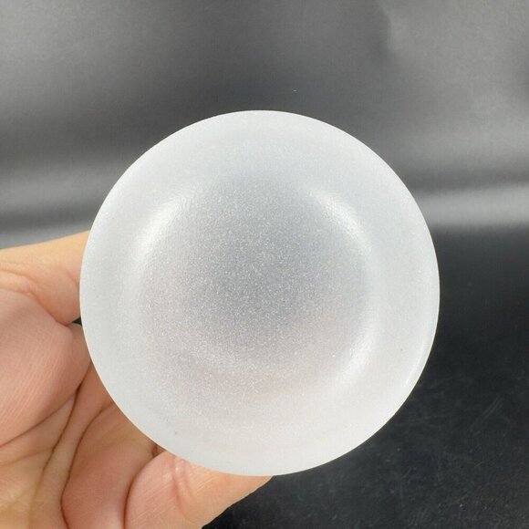 Vintage Frosted Glass Vase Vessel With Cobalt Blue Ring Glassware Vase Decor VTG - Picture 7 of 11